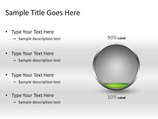 Ball Fill Green 10c PowerPoint PPT Slide design