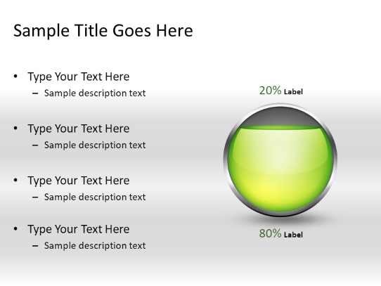 Ball Fill Green 80c PowerPoint PPT Slide design