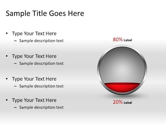 Ball Fill Red 20c PowerPoint PPT Slide design