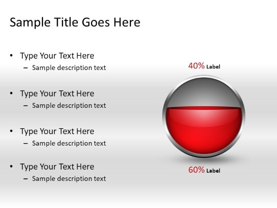 Ball Fill Red 60c PowerPoint PPT Slide design