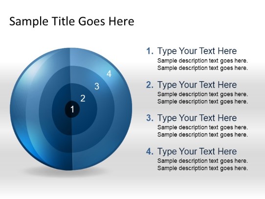 Targetsphere A 4blue PowerPoint PPT Slide design