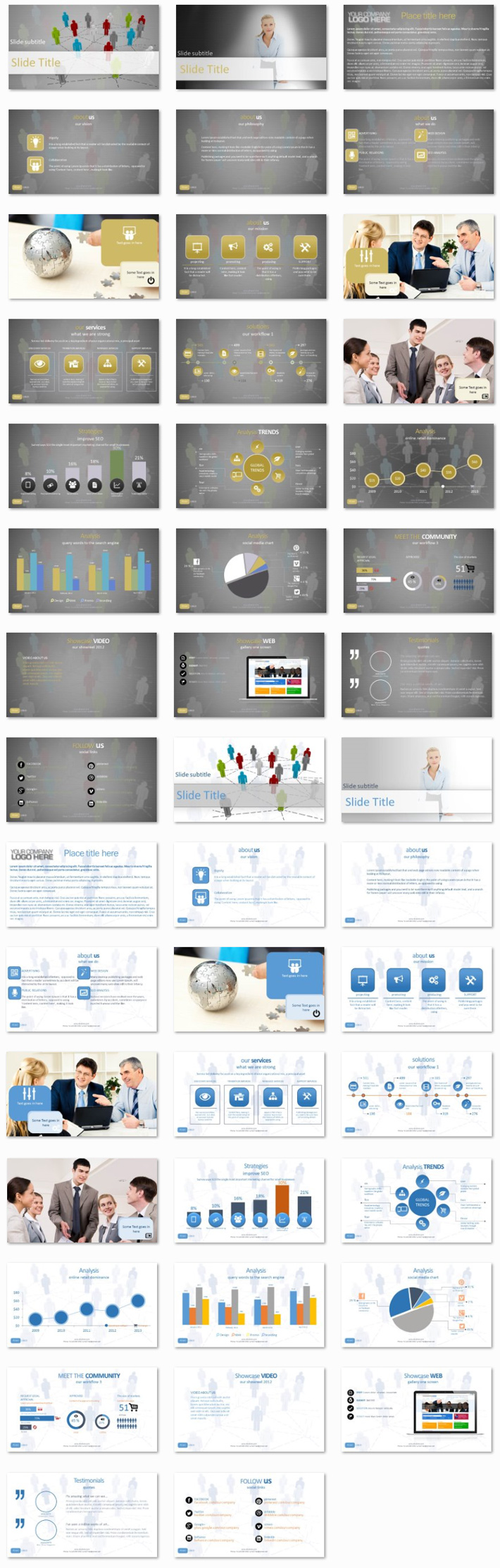 Power Presentation: Abstract People PPT Premium PowerPoint Presentation Template Slide Set