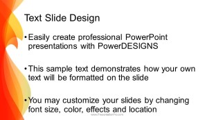 Abstract Waves Orange Widescreen PowerPoint Template text slide design