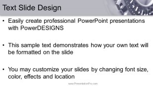 Gear 01 Widescreen PowerPoint Template text slide design