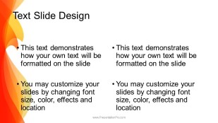 Abstract Waves Orange Widescreen PowerPoint Template text slide design