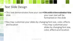Grid Green Widescreen PowerPoint Template text slide design