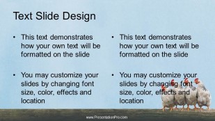 4 Chickens Widescreen PowerPoint Template text slide design