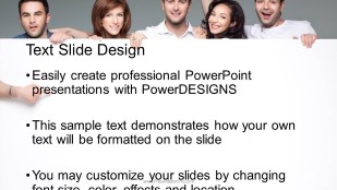 People Holding Banner Widescreen PowerPoint Template text slide design