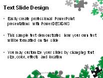 Puzzle Scatter Green PowerPoint Template text slide design