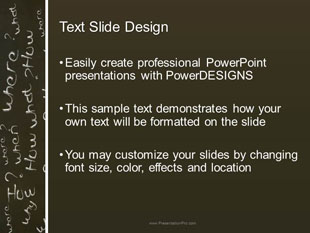 Questions On Board PowerPoint Template text slide design