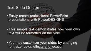Temwork In Hand Widescreen PowerPoint Template text slide design