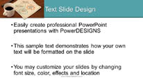 Thoughts Over Coffee Teal Widescreen PowerPoint Template text slide design
