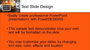 Wanted Staff Widescreen PowerPoint Template text slide design