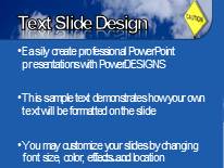 Caution In Clouds Widescreen PowerPoint Template text slide design