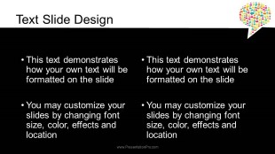 Chat Bubble Black Widescreen PowerPoint Template text slide design