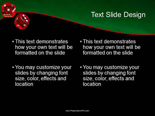 Roll Of The Dice PowerPoint Template text slide design