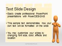 Stickman With Folder Orange Widescreen PowerPoint Template text slide design