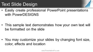 Chart Data Rise Widescreen PowerPoint Template text slide design