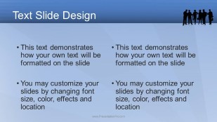 Business Silhouette Blue Widescreen PowerPoint Template text slide design