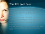 Female Telemarketer 02 Aqua PowerPoint Template text slide design