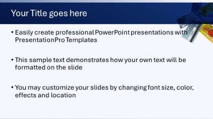 Credit Card Pile Widescreen PowerPoint Template text slide design