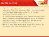 Cheeseburger Fries Drinks PowerPoint Template text slide design