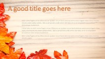 Autumn Foliage Widescreen PowerPoint Template text slide design