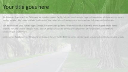 Road Old Trees Widescreen PowerPoint Template text slide design