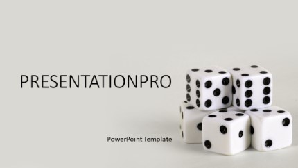 Stacked Dice Widescreen PowerPoint Template text slide design