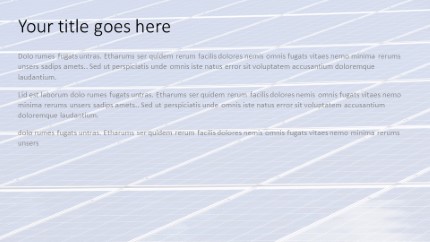 Solar Panels Widescreen PowerPoint Template text slide design