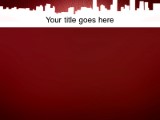 Downtown View Red PowerPoint Template text slide design