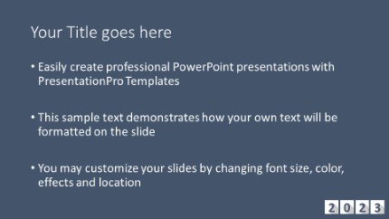 2023 Annual Report Dark Widescreen PowerPoint Template text slide design
