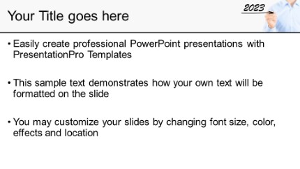 2023 Arrow Draw Widescreen PowerPoint Template text slide design
