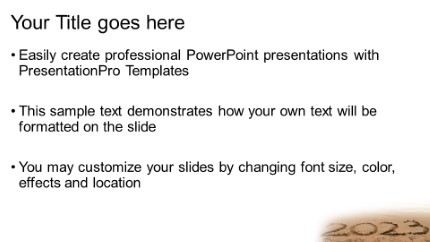 2023 Beach Widescreen PowerPoint Template text slide design