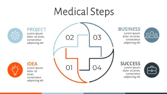 Medical Steps 9 PowerPoint Infographic pptx design