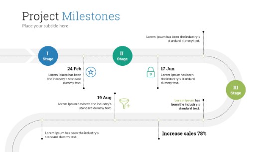 Milestones 10 PowerPoint Infographic pptx design
