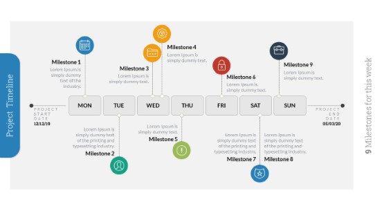 Milestones 23 PowerPoint Infographic pptx design