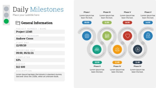 Milestones 9 PowerPoint Infographic pptx design