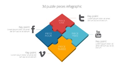 Puzzle Square Infographic PowerPoint Infographic pptx design