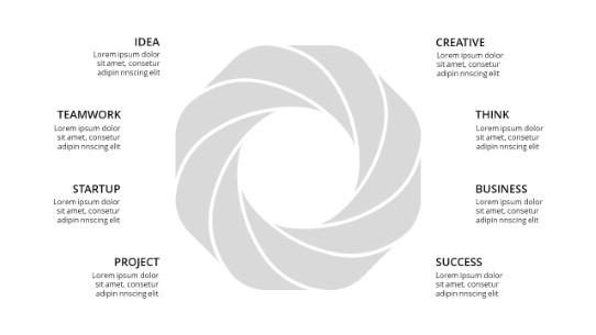 8 Steps Octogon Spiral 110 PowerPoint Infographic pptx design