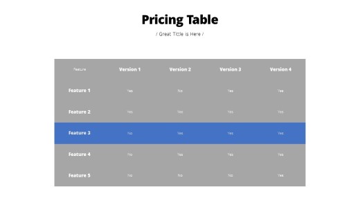 Pricing Table 08 PowerPoint Infographic pptx design