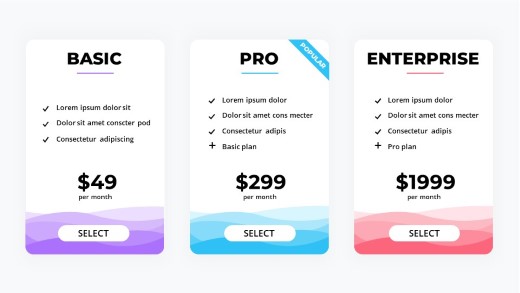 Pricing Table 12 PowerPoint Infographic pptx design